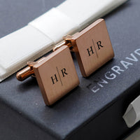 5 x Engravd Square Custom Cuff links : Initial sets | Engravd Co | Personalised Jewellery | Bracelets, Necklaces, Cufflinks, Hip Flasks