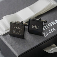 Engravd Square Custom Cuff link set: Title - Initials | Engravd Co | Personalised Jewellery | Bracelets, Necklaces, Cufflinks, Hip Flasks