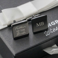 Engravd Square Custom Cuff link set: Title - Initials | Engravd Co | Personalised Jewellery | Bracelets, Necklaces, Cufflinks, Hip Flasks