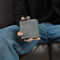 Engravd Grey Leatherette Hip Flask - Personalised Initials and Title | Engravd Co | Personalised Jewellery | Bracelets, Necklaces, Cufflinks, Hip Flasks