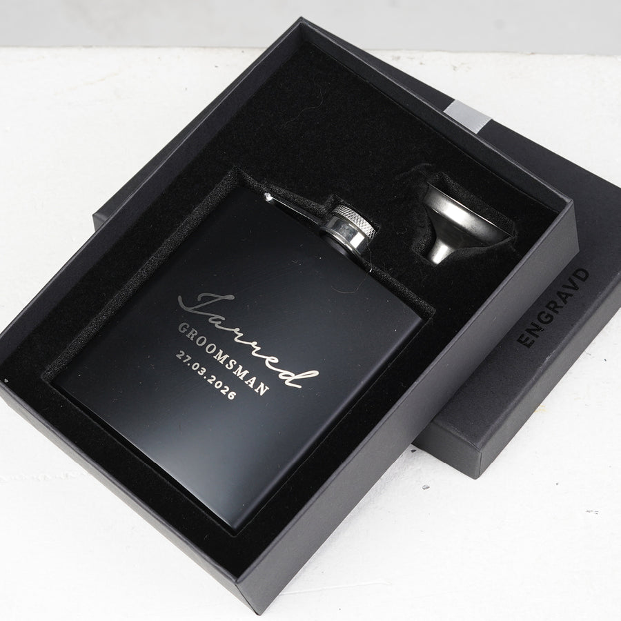 Engravd Hip Flask - Name/Title/Date | Engravd Co | Personalised Jewellery | Bracelets, Necklaces, Cufflinks, Hip Flasks