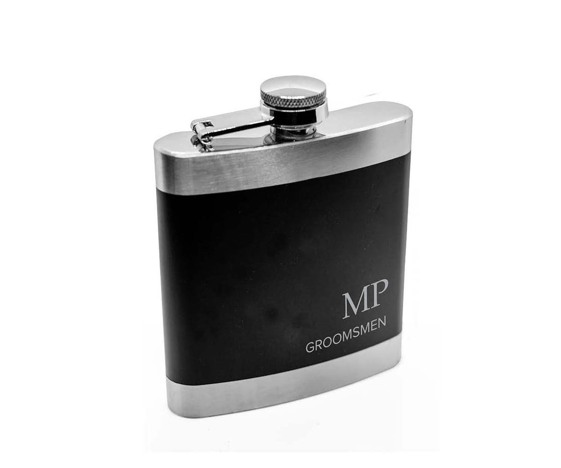 Premium Two-Tone Steel Hip Flask and Gift box | Engravd Co | Personalised Jewellery | Bracelets, Necklaces, Cufflinks, Hip Flasks