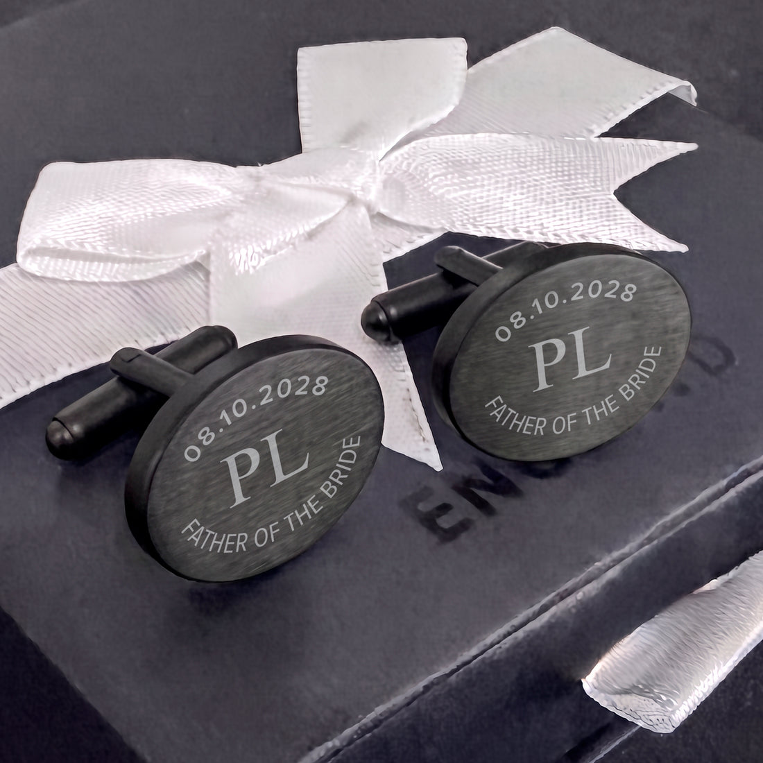 Engravd Oval Custom Cuff link set: Design 1