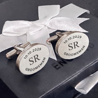 Engravd Oval Custom Cuff link set: Design 1