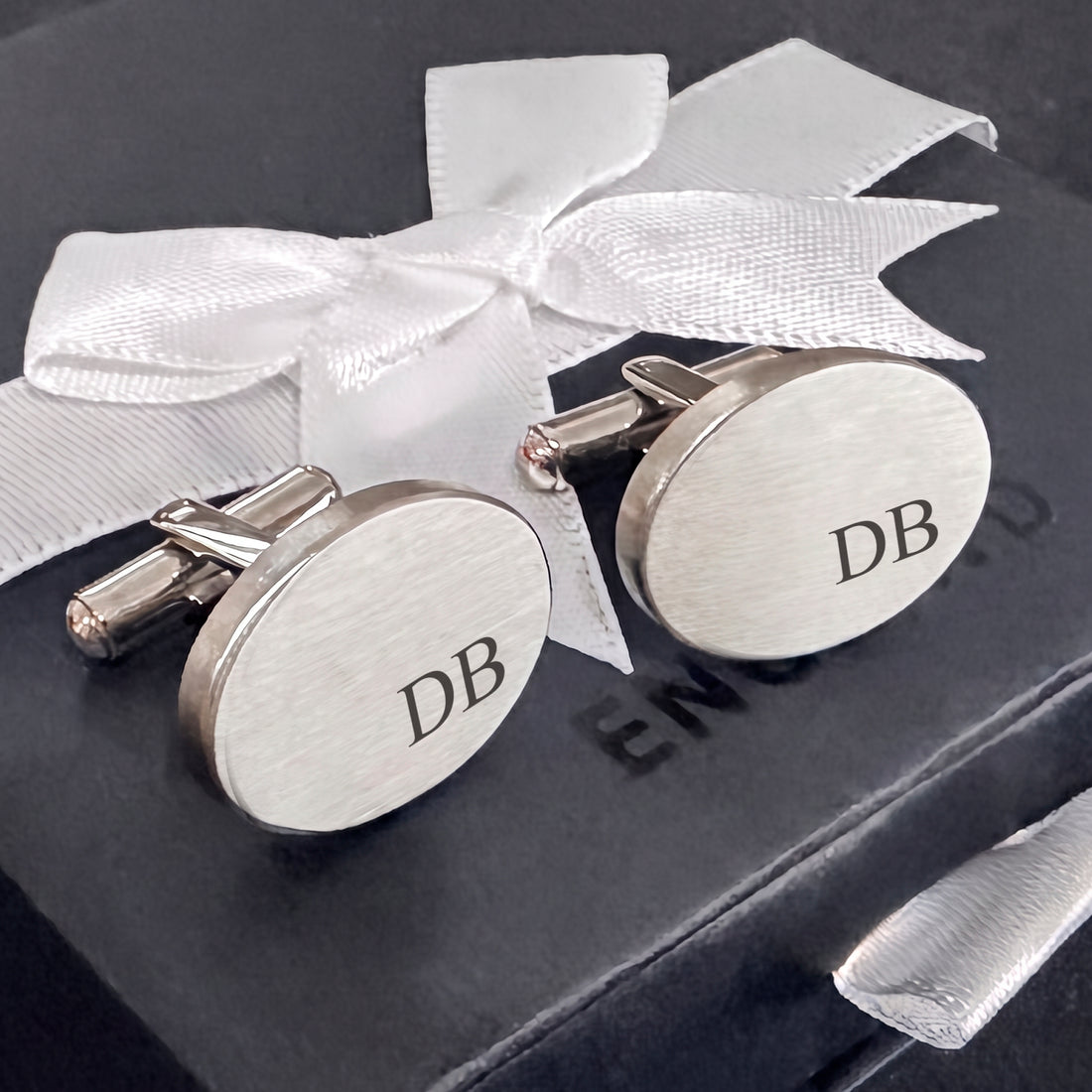 Engravd Oval Custom Cuff link set: Design 2 | Engravd Co | Personalised Jewellery | Bracelets, Necklaces, Cufflinks, Hip Flasks