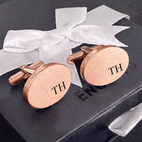 Engravd Oval Custom Cuff link set: Design 2 | Engravd Co | Personalised Jewellery | Bracelets, Necklaces, Cufflinks, Hip Flasks