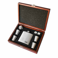 Premium Stainless Steel Hip Flask and Cuff Link set Giftbox | Engravd Co | Personalised Jewellery | Bracelets, Necklaces, Cufflinks, Hip Flasks