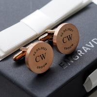 4 x Engravd Square Custom Cuff links : Groomsman sets