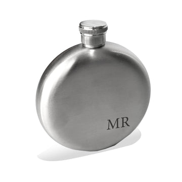 Engravd Stainless Steel Round Hip Flask - Personalised Initials | Engravd Co | Personalised Jewellery | Bracelets, Necklaces, Cufflinks, Hip Flasks