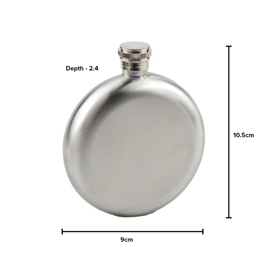 Engravd Stainless Steel Round Hip Flask - Personalised Initials | Engravd Co | Personalised Jewellery | Bracelets, Necklaces, Cufflinks, Hip Flasks