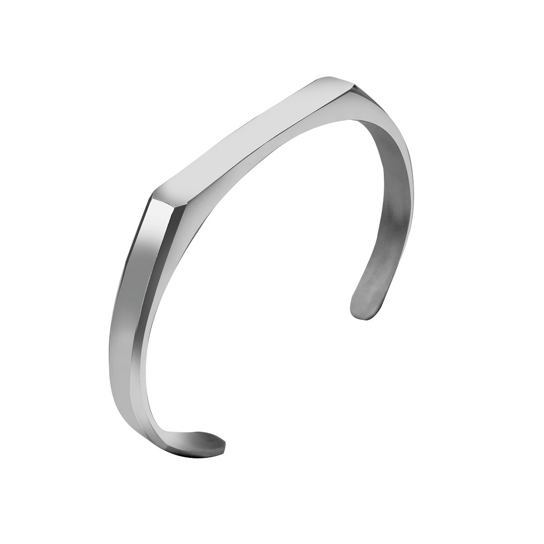 Silver Engravd Signet Cuff - Initials