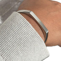 Silver Engravd Signet Cuff