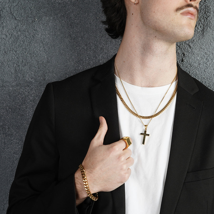 Prime Set (Gold) | Engravd Co | Personalised Jewellery | Bracelets, Necklaces, Cufflinks, Hip Flasks