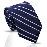 Blue Stripe Tie | Engravd Co | Personalised Jewellery | Bracelets, Necklaces, Cufflinks, Hip Flasks