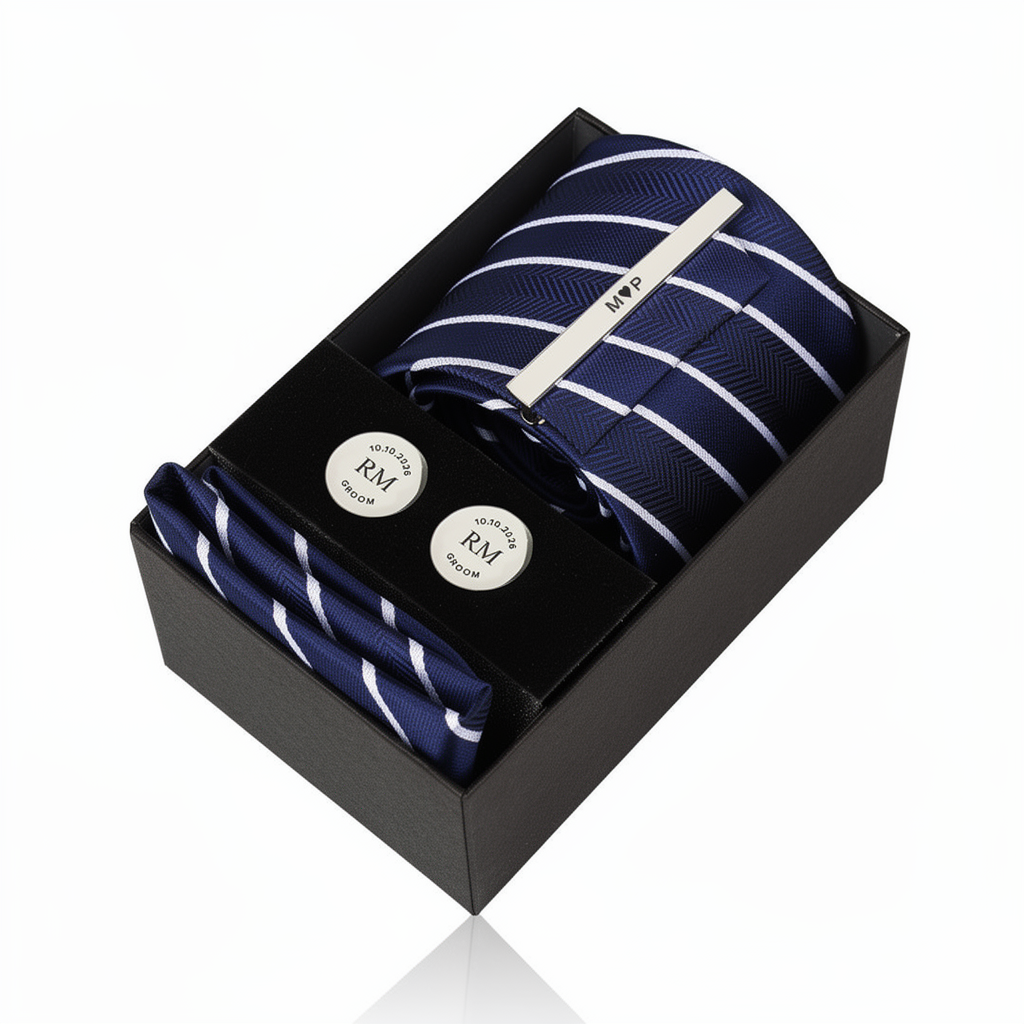 Blue Stripe Tie | Engravd Co | Personalised Jewellery | Bracelets, Necklaces, Cufflinks, Hip Flasks