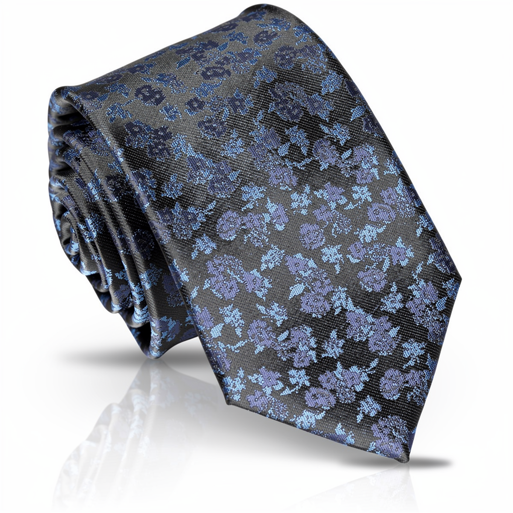 Floral Blue Tie | Engravd Co | Personalised Jewellery | Bracelets, Necklaces, Cufflinks, Hip Flasks