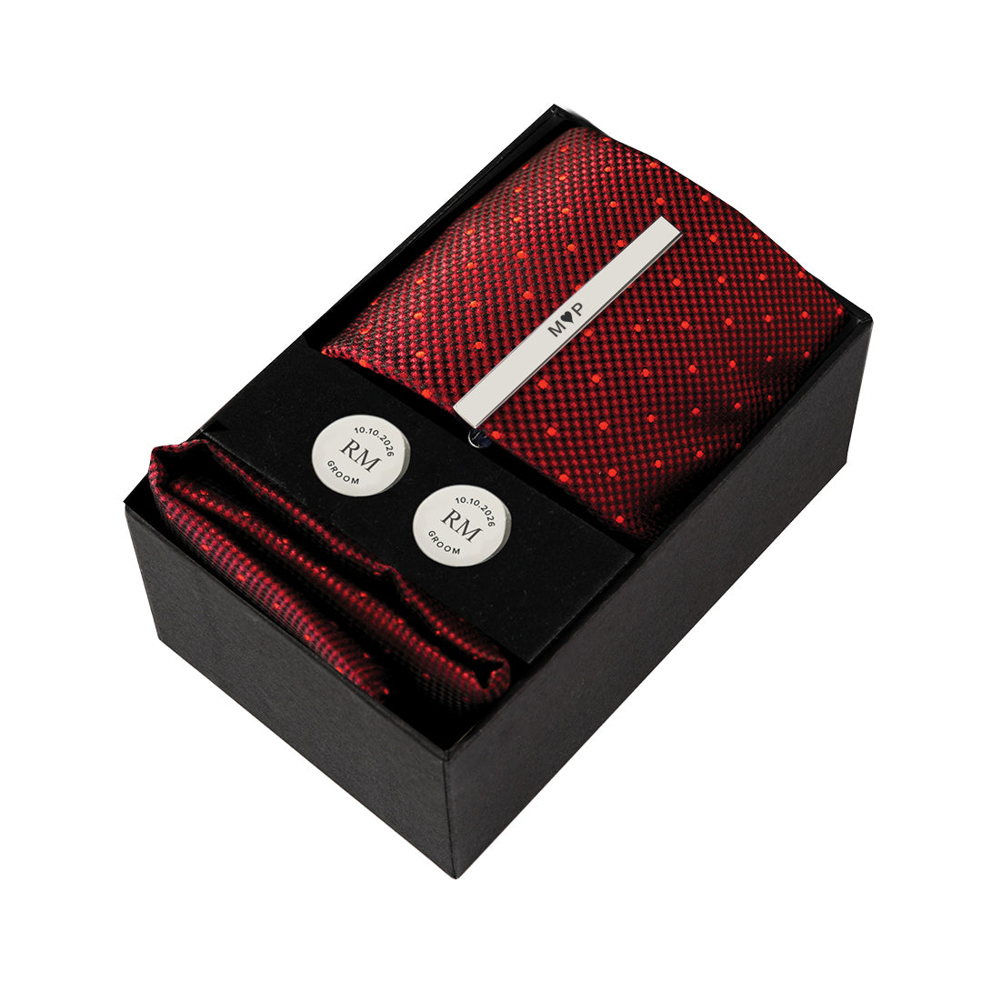 Scarlet Spot Tie | Engravd Co | Personalised Jewellery | Bracelets, Necklaces, Cufflinks, Hip Flasks