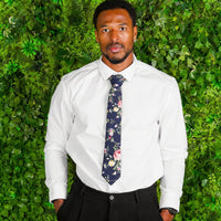 Navy Bloom Tie | Engravd Co | Personalised Jewellery | Bracelets, Necklaces, Cufflinks, Hip Flasks