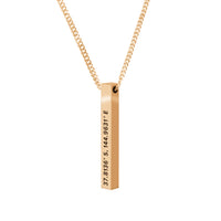 Gold Engravd 3D Bar Necklace | Engravd Co | Personalised Jewellery | Bracelets, Necklaces, Cufflinks, Hip Flasks