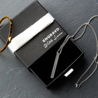 Black Engravd 3D Bar Necklace | Engravd Co | Personalised Jewellery | Bracelets, Necklaces, Cufflinks, Hip Flasks