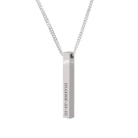 Silver Engravd 3D Bar Necklace | Engravd Co | Personalised Jewellery | Bracelets, Necklaces, Cufflinks, Hip Flasks