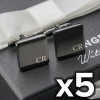 5 x Engravd Square Custom Cuff links : Initial sets | Engravd Co | Personalised Jewellery | Bracelets, Necklaces, Cufflinks, Hip Flasks