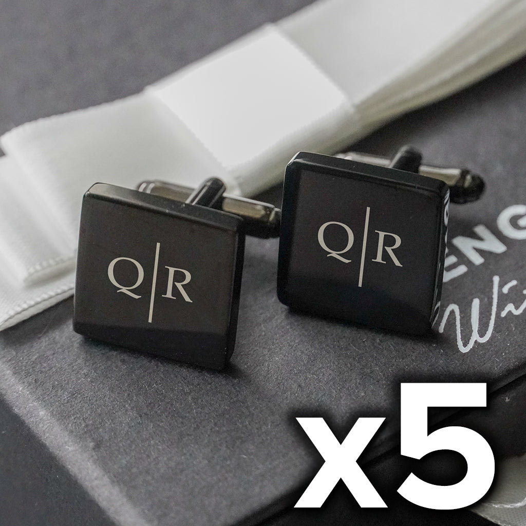 5 x Engravd Square Custom Cuff links : Initial sets | Engravd Co | Personalised Jewellery | Bracelets, Necklaces, Cufflinks, Hip Flasks