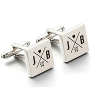 Engravd Square Custom Cuff link set: Design 4 | Engravd Co | Personalised Jewellery | Bracelets, Necklaces, Cufflinks, Hip Flasks