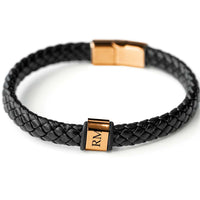 Gold Engravd Braided Leather Bracelet | Engravd Co | Personalised Jewellery | Bracelets, Necklaces, Cufflinks, Hip Flasks