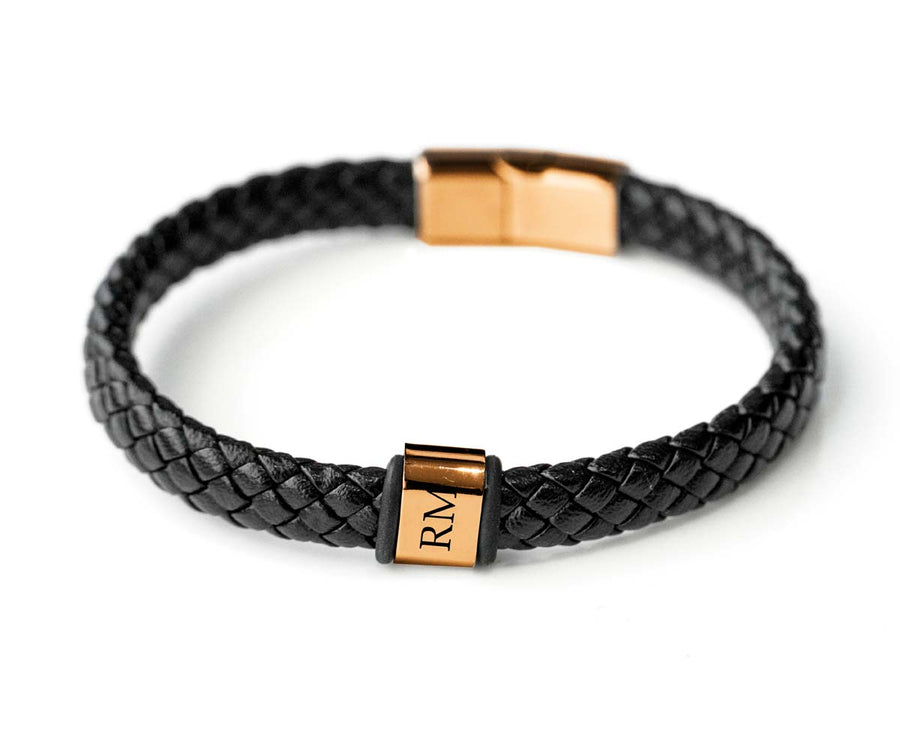Gold Engravd Braided Leather Bracelet | Engravd Co | Personalised Jewellery | Bracelets, Necklaces, Cufflinks, Hip Flasks