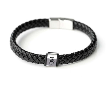 Silver Engravd Braided Leather Bracelet | Engravd Co | Personalised Jewellery | Bracelets, Necklaces, Cufflinks, Hip Flasks