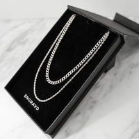 Silver Cuban Link + Rope Chain Stack | Engravd Co | Personalised Jewellery | Bracelets, Necklaces, Cufflinks, Hip Flasks